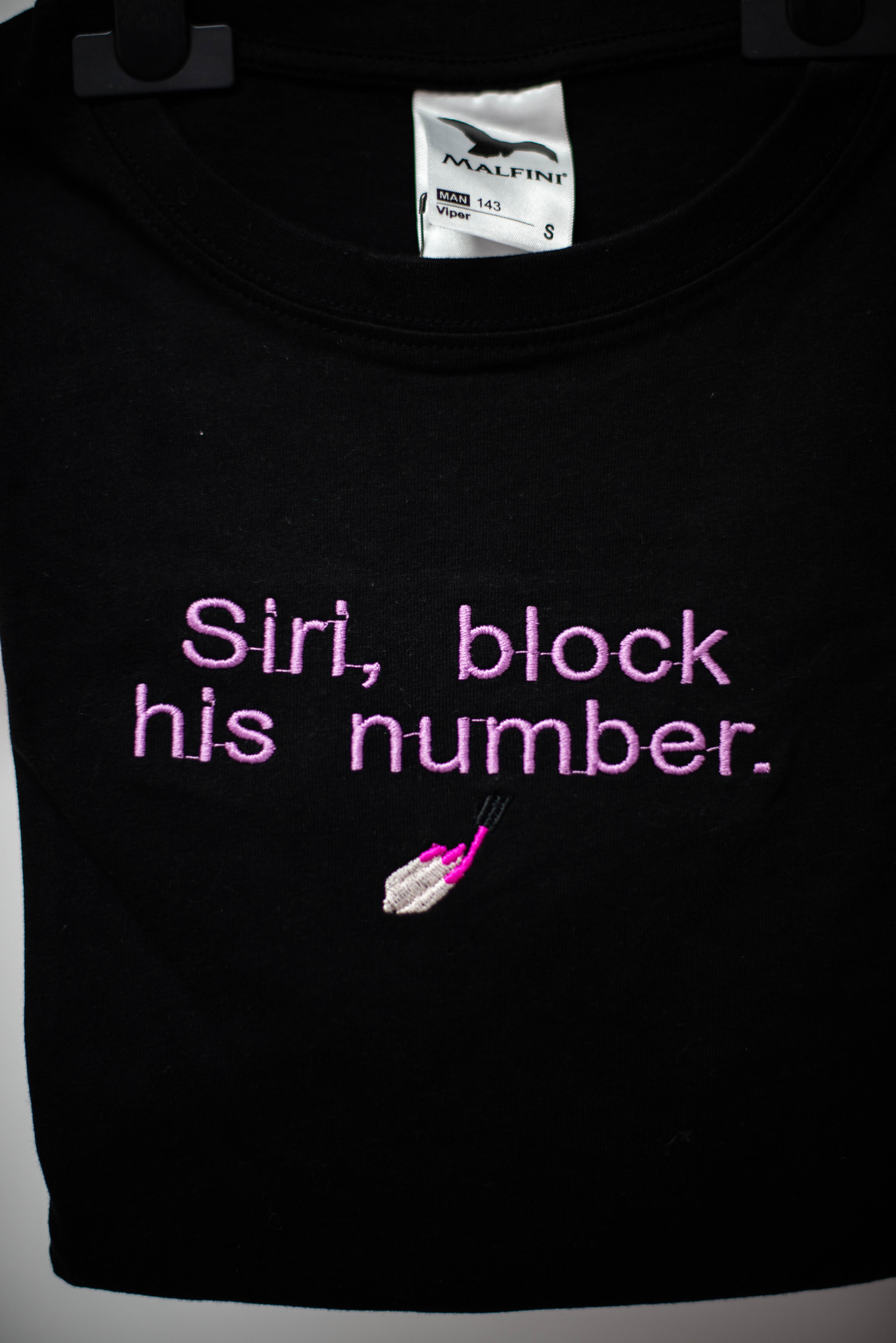 Tricou negru Siri Block His Number