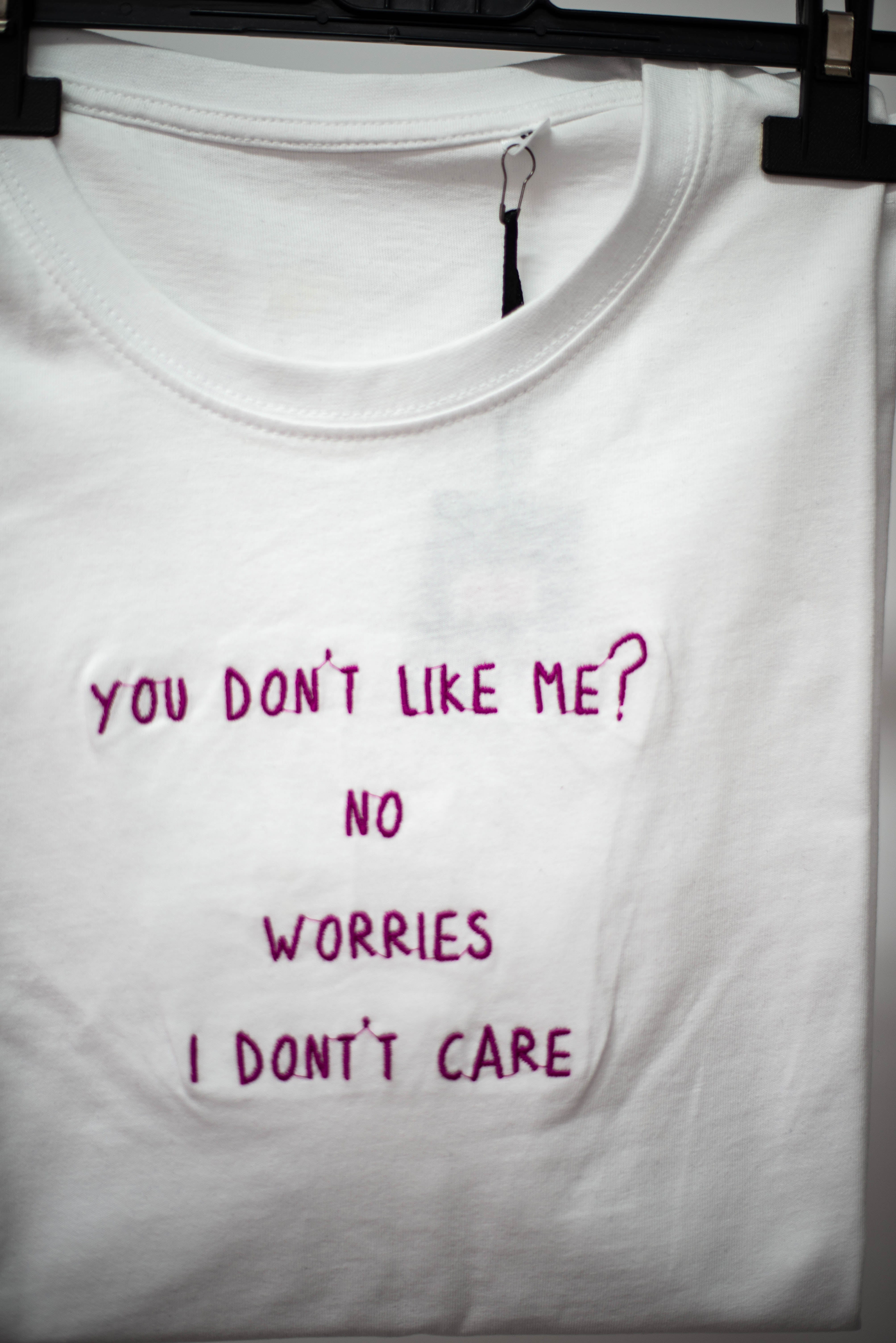 tricou alb  you do not like me